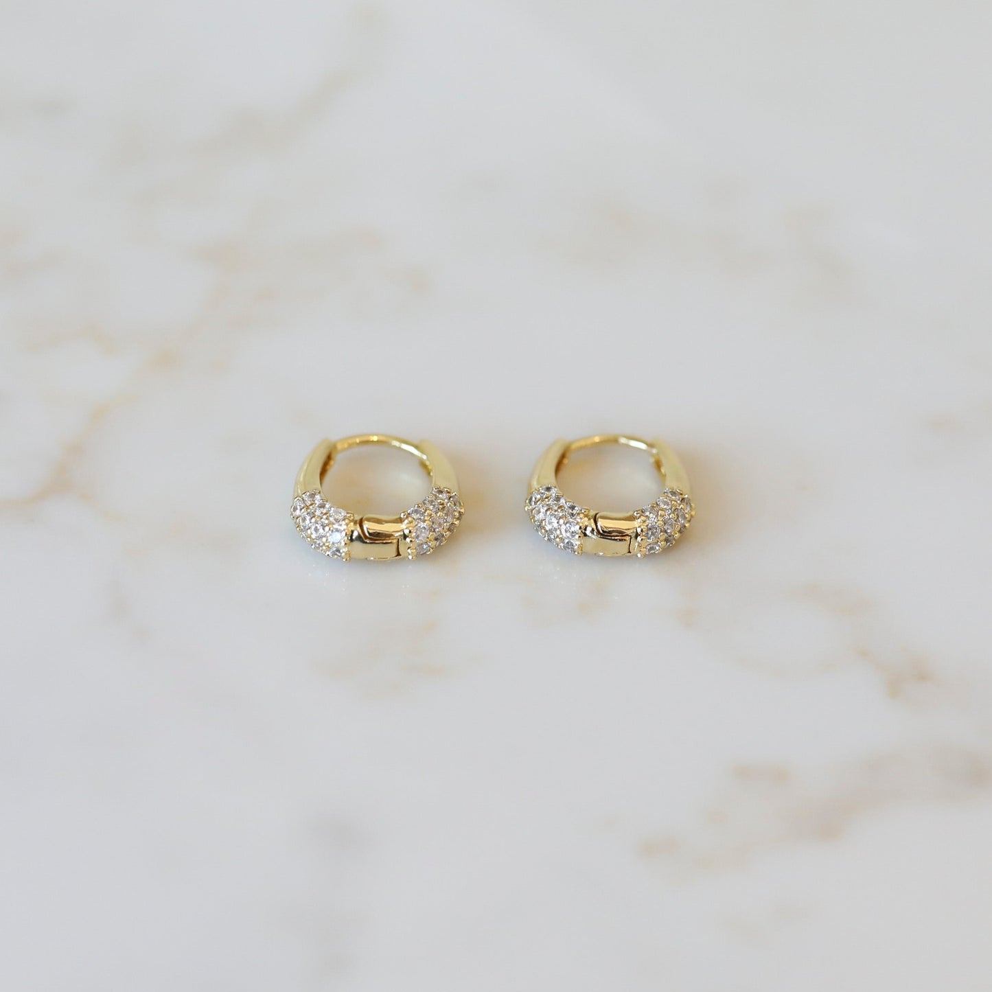 Oval Pave Hoop Earrings with Cubic Zirconia
