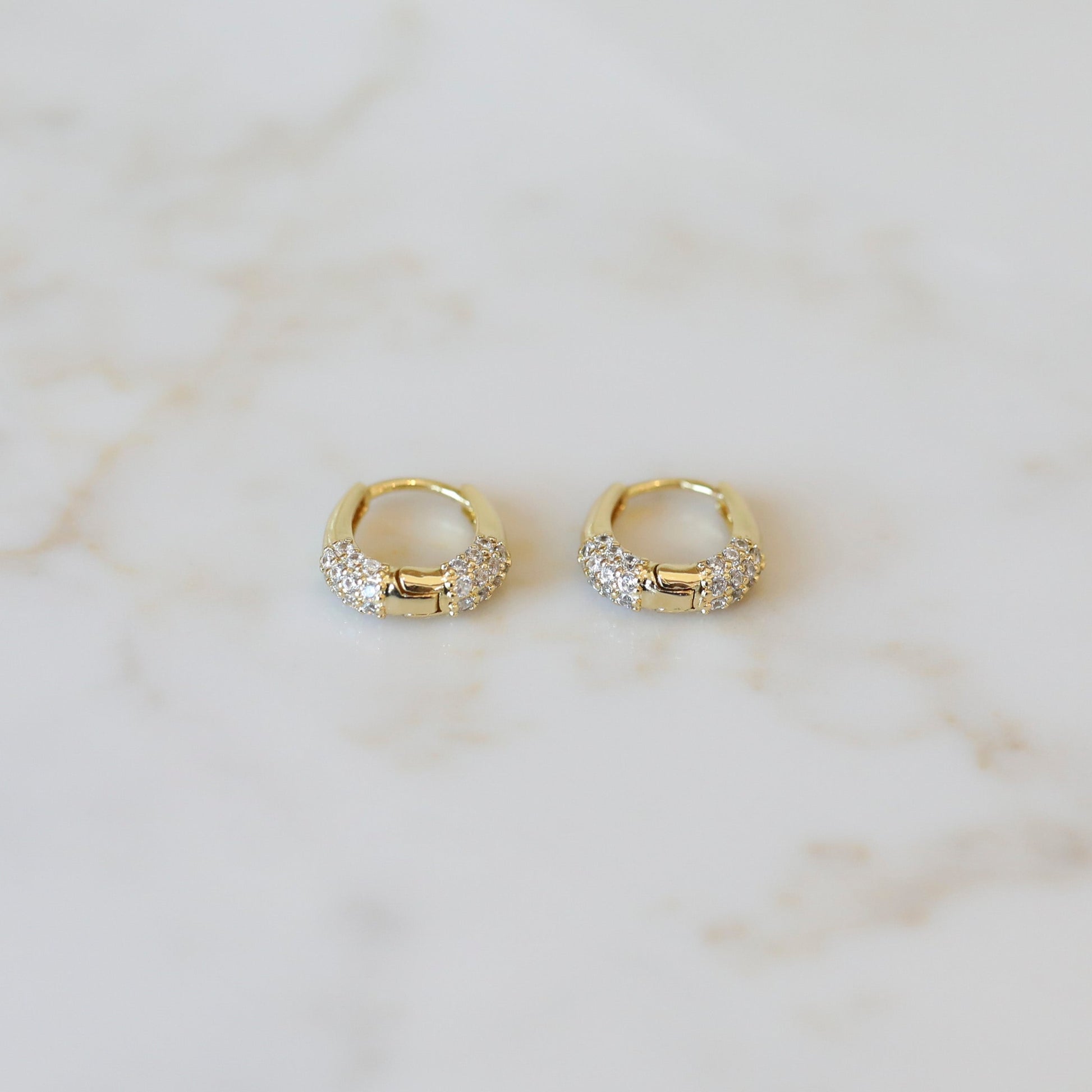 Oval Pave Hoop Earrings with Cubic Zirconia