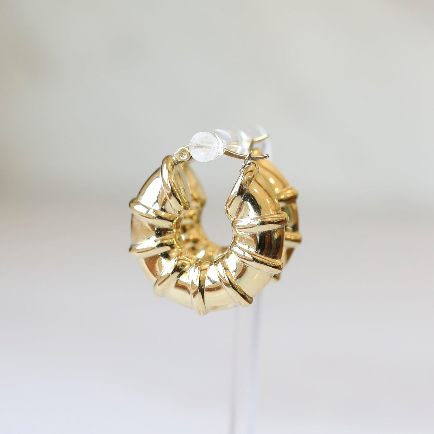Gold Chunky Textured Hoop Earrings