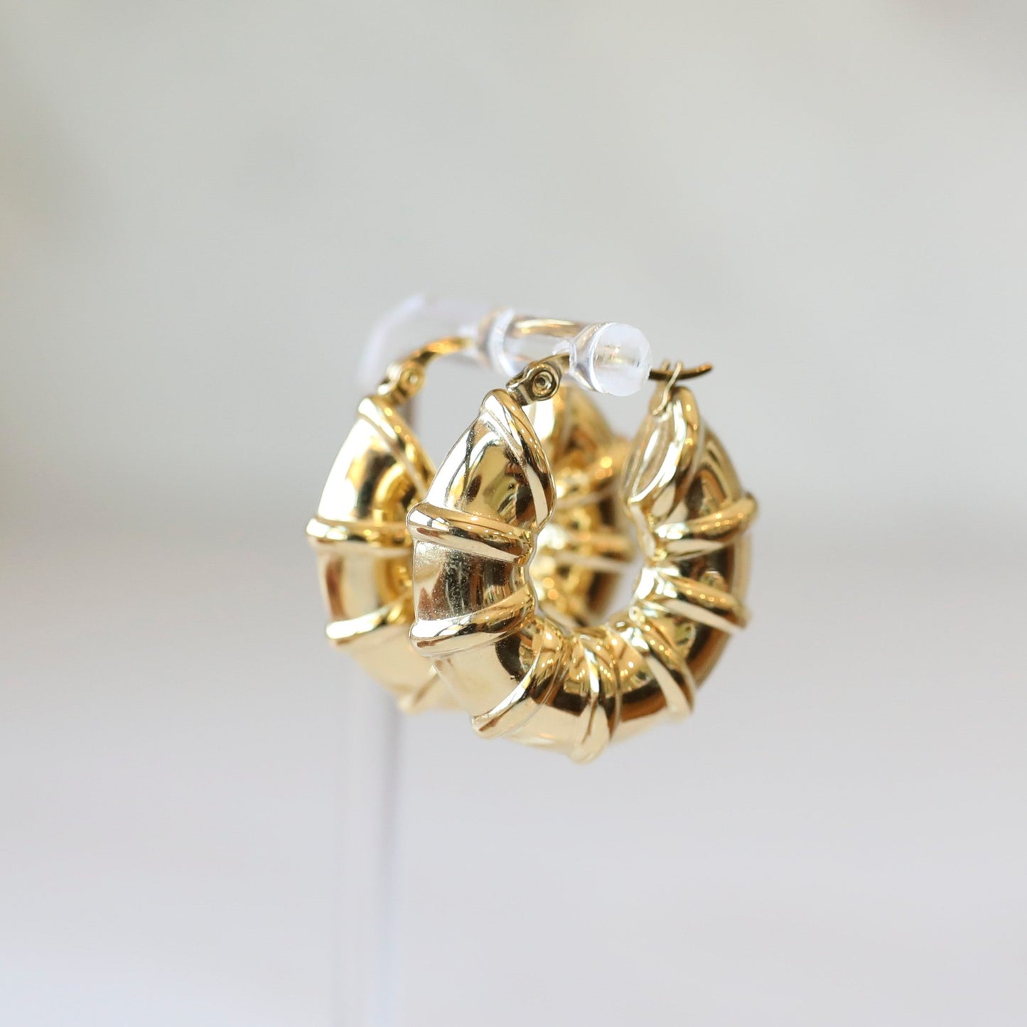 Gold Chunky Textured Hoop Earrings