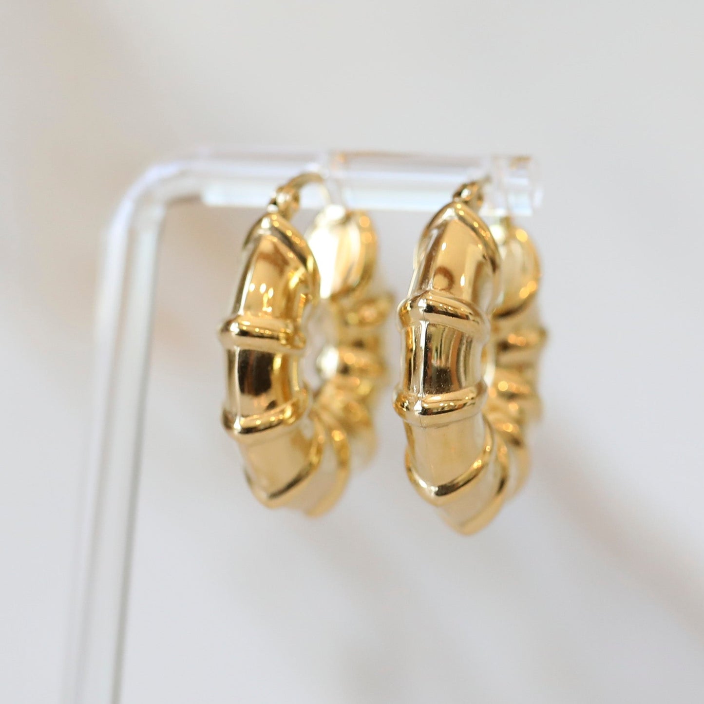 Gold Chunky Textured Hoop Earrings