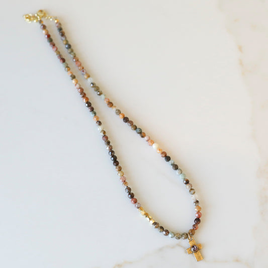 Memory Flower Jewelry| Ocean Agate Faith Necklace