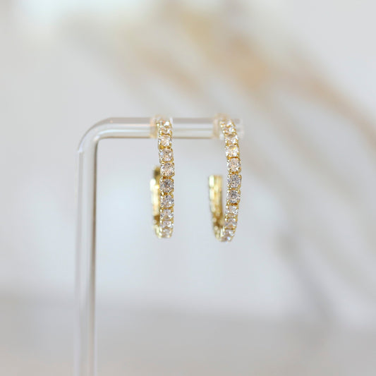 Diamond CZ Hoops | Cubic Zirconia