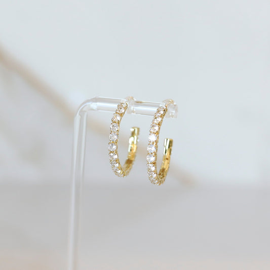 Diamond CZ Hoops | Cubic Zirconia