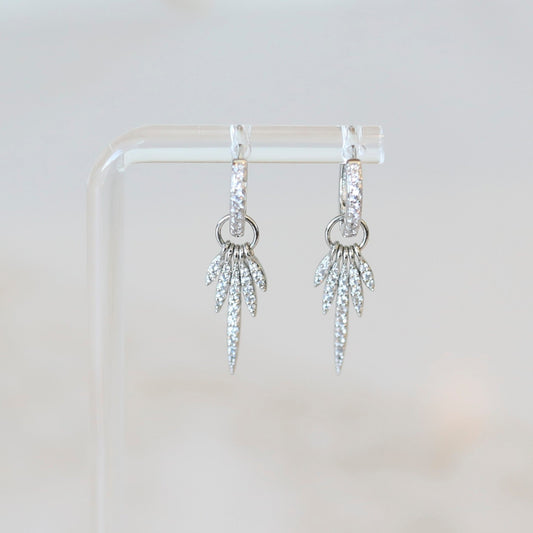 Pave Spike Huggie Hoops