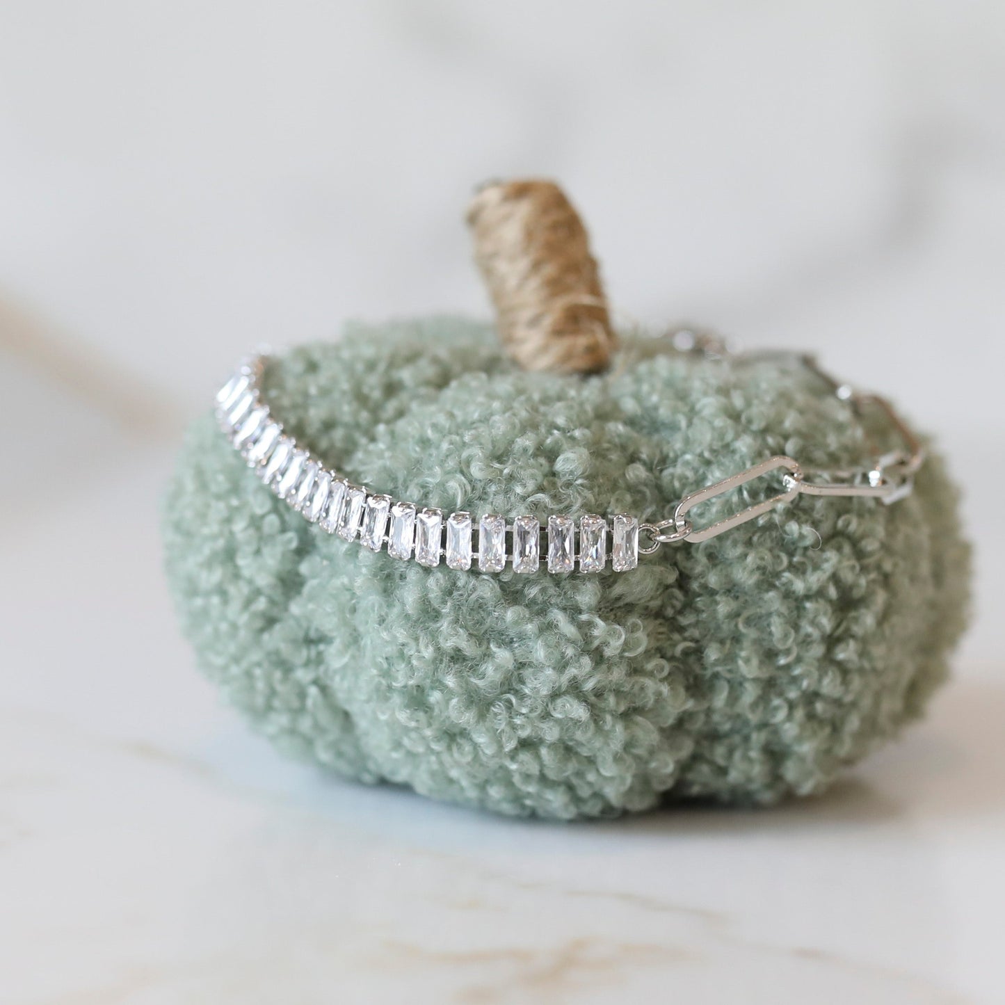 Crystal + Chain Bracelet | Cubic Zirconia