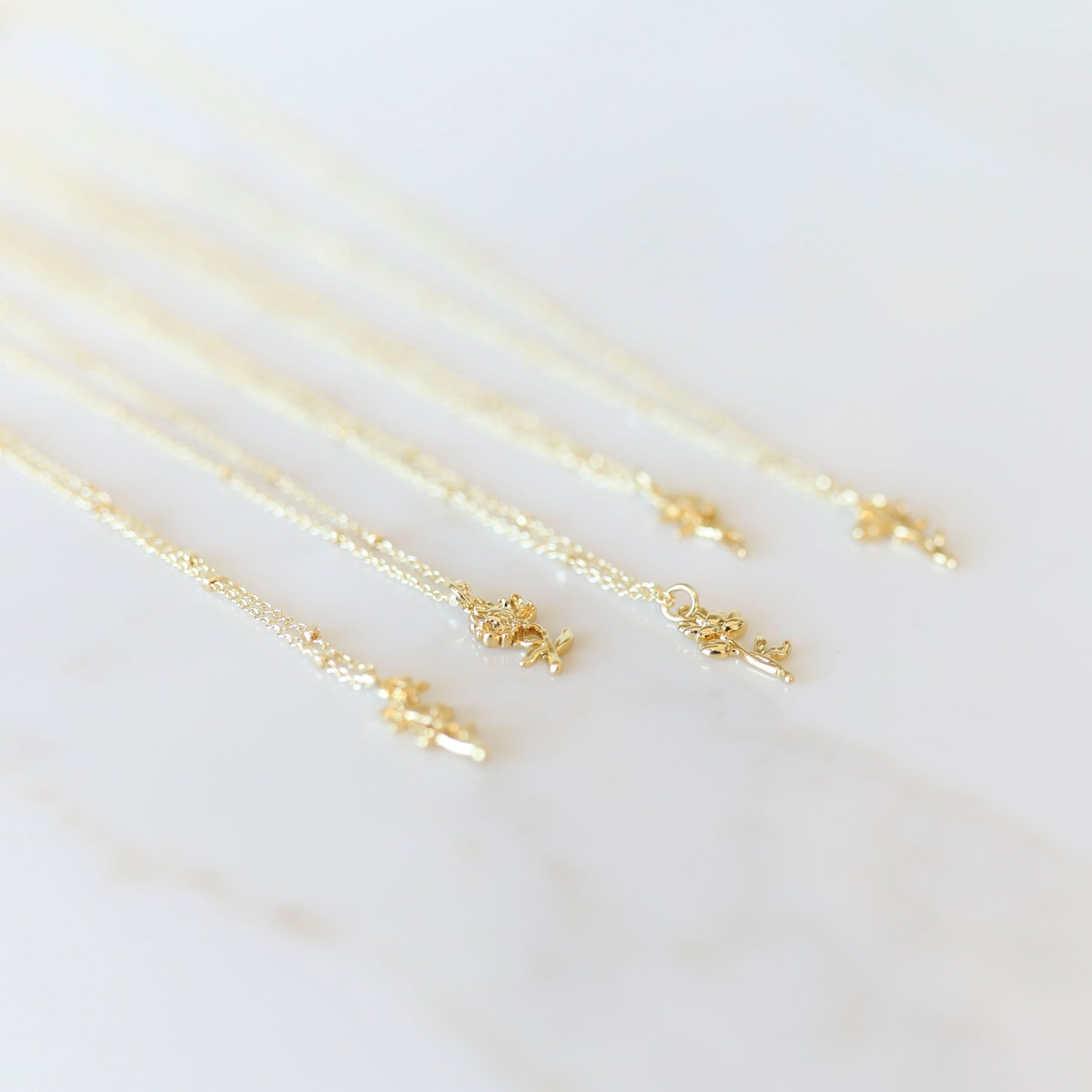 Simplistic Birth Month Flower Necklace