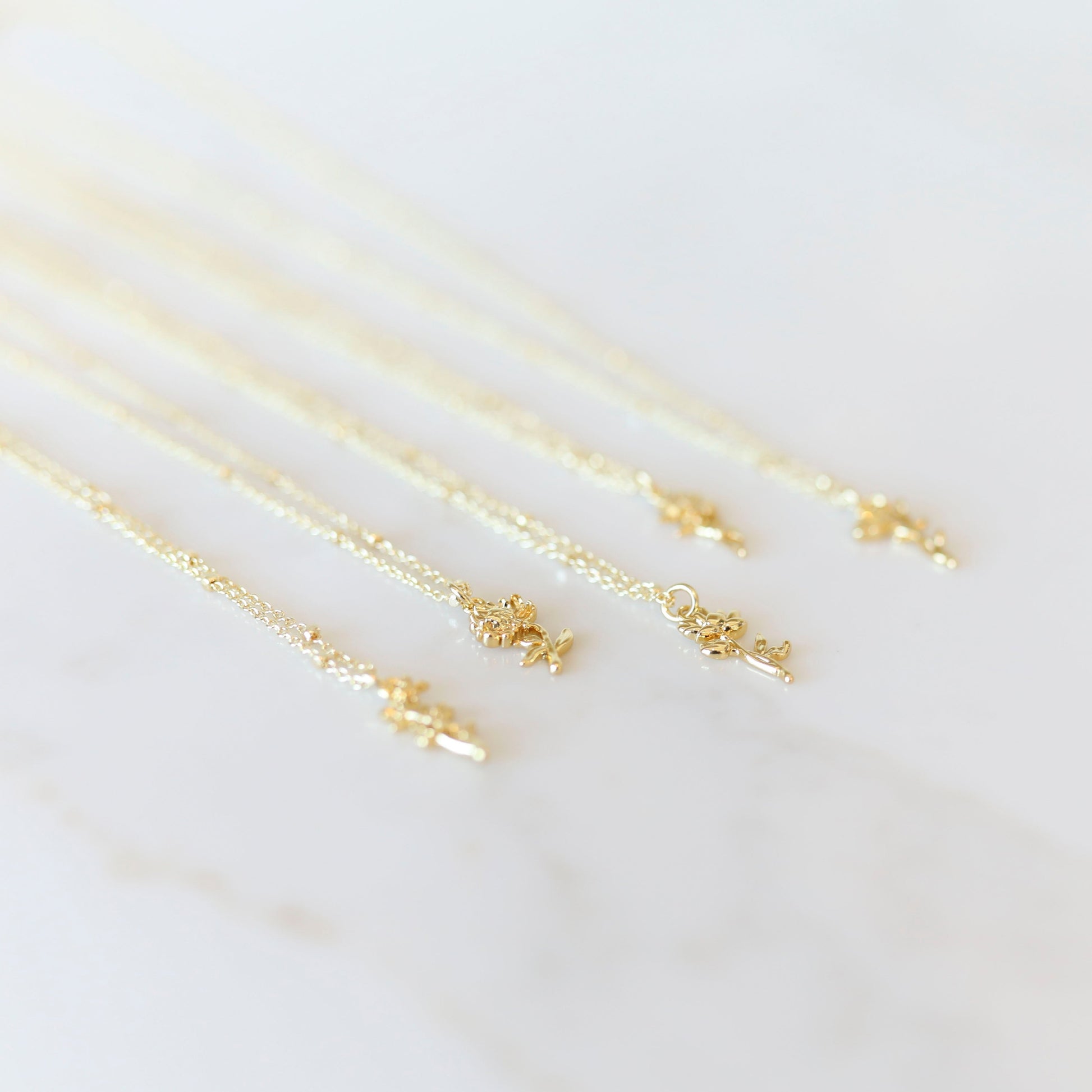 Simplistic Birth Month Flower Necklace