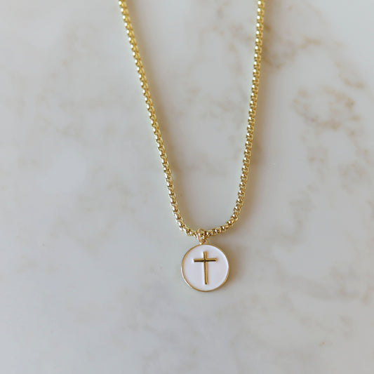 Rope Charm Necklace in White