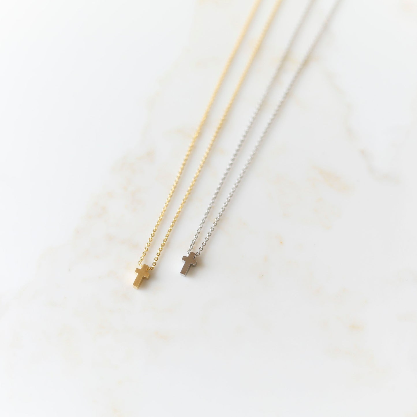 Simplistic Cross Necklace available in Gold or Silver