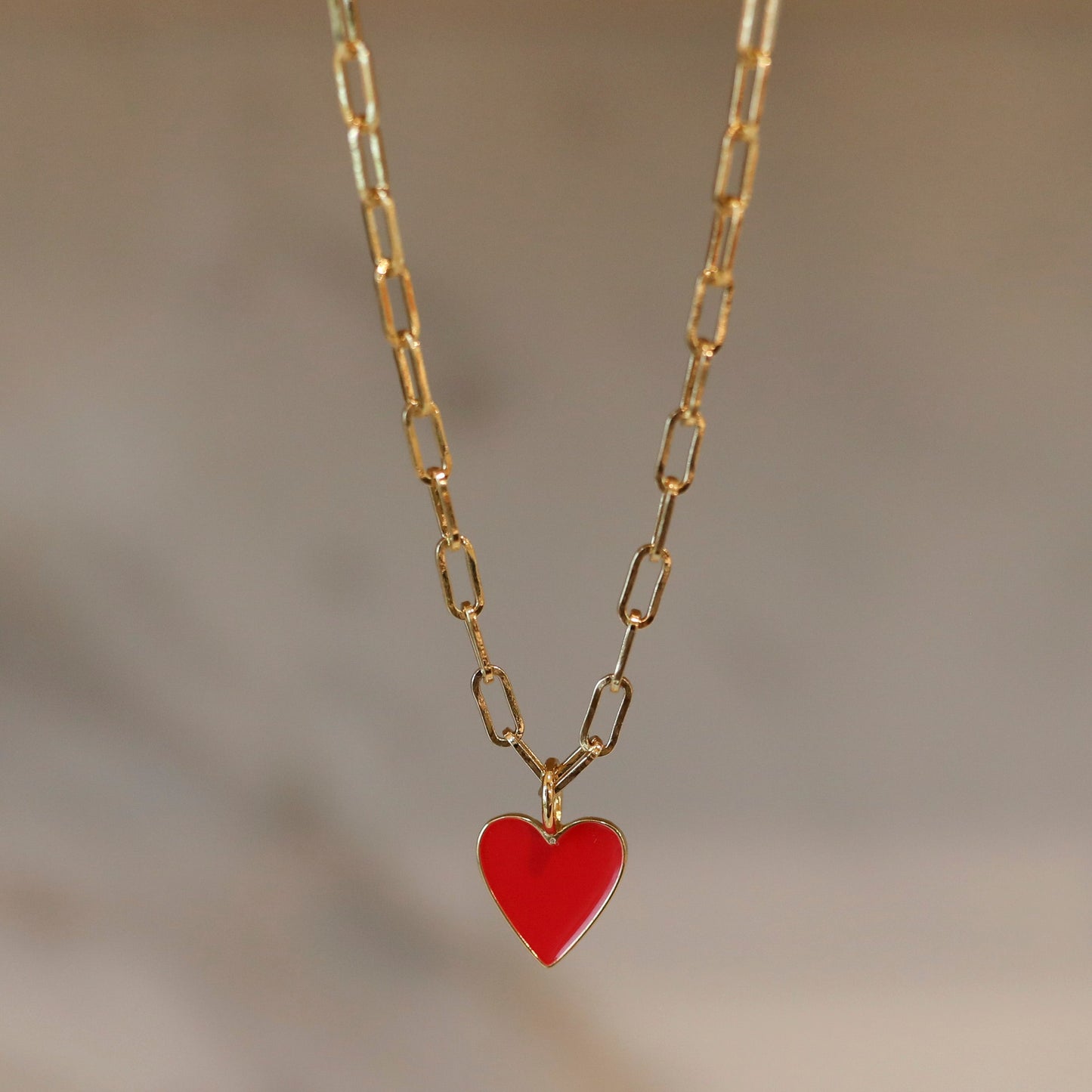 Mini Enamel Heart Layering Necklace