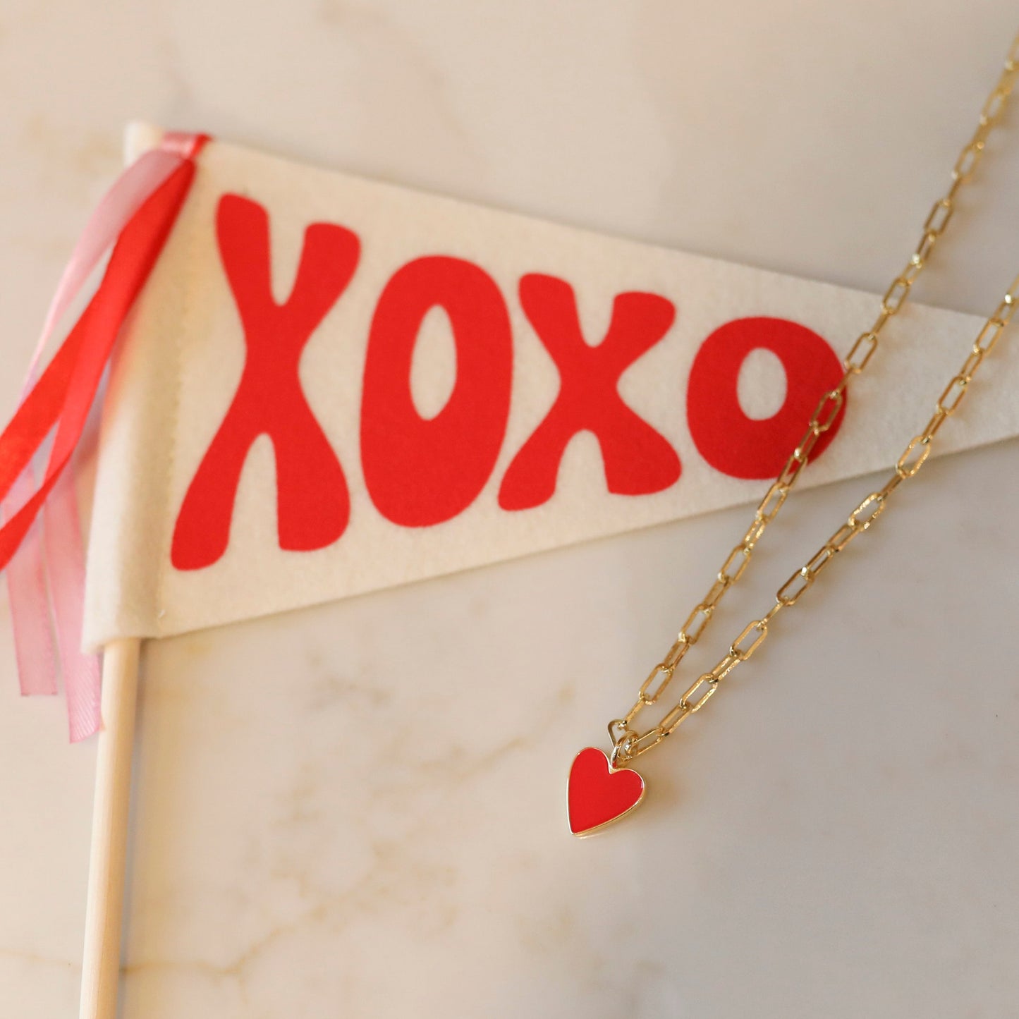 Mini Enamel Heart Layering Necklace