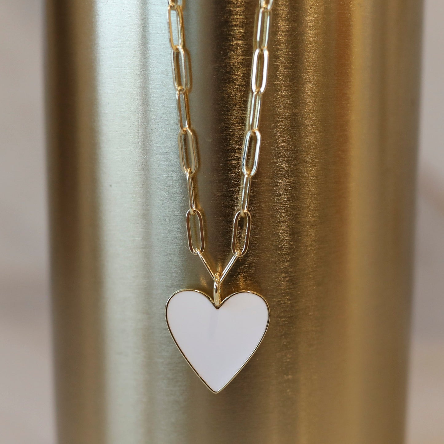 Grande Enamel Heart Layering Necklace
