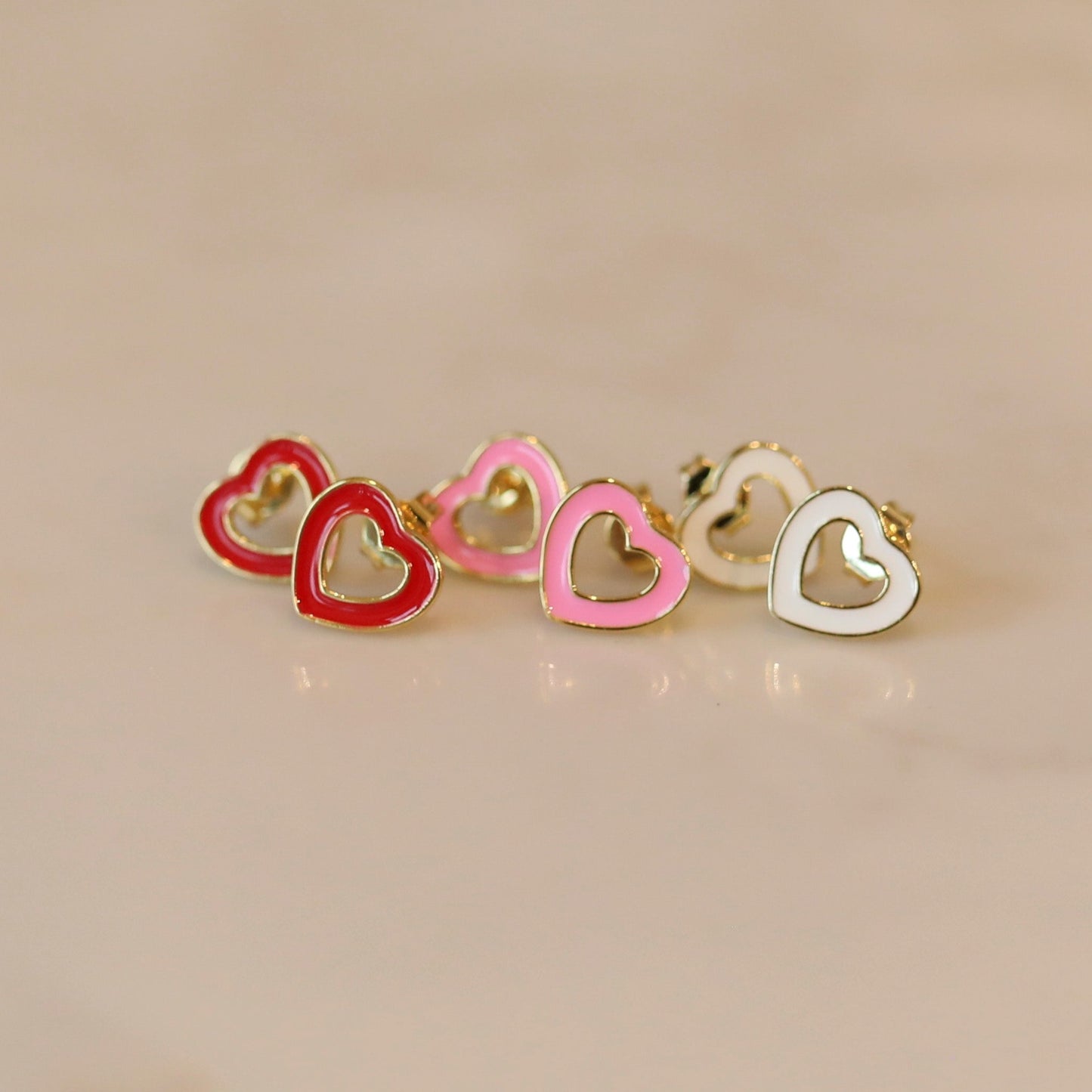 Hollow Heart Studs