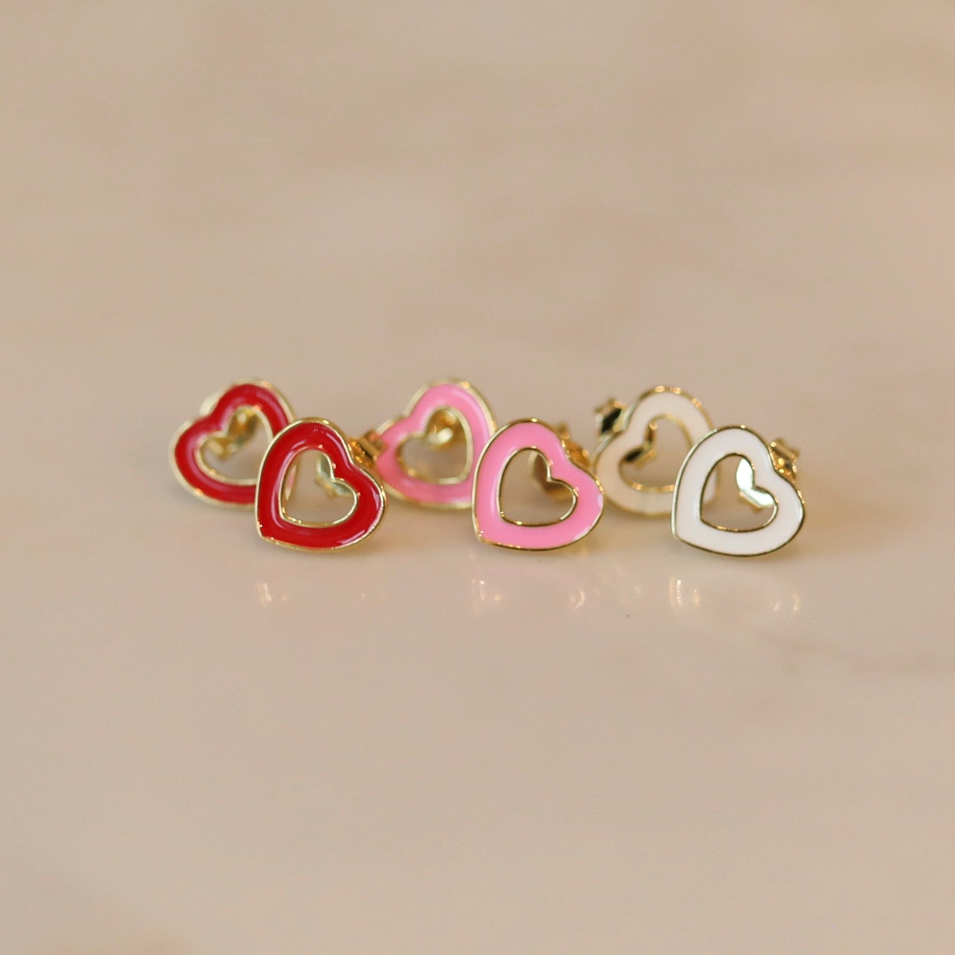 Hollow Heart Studs