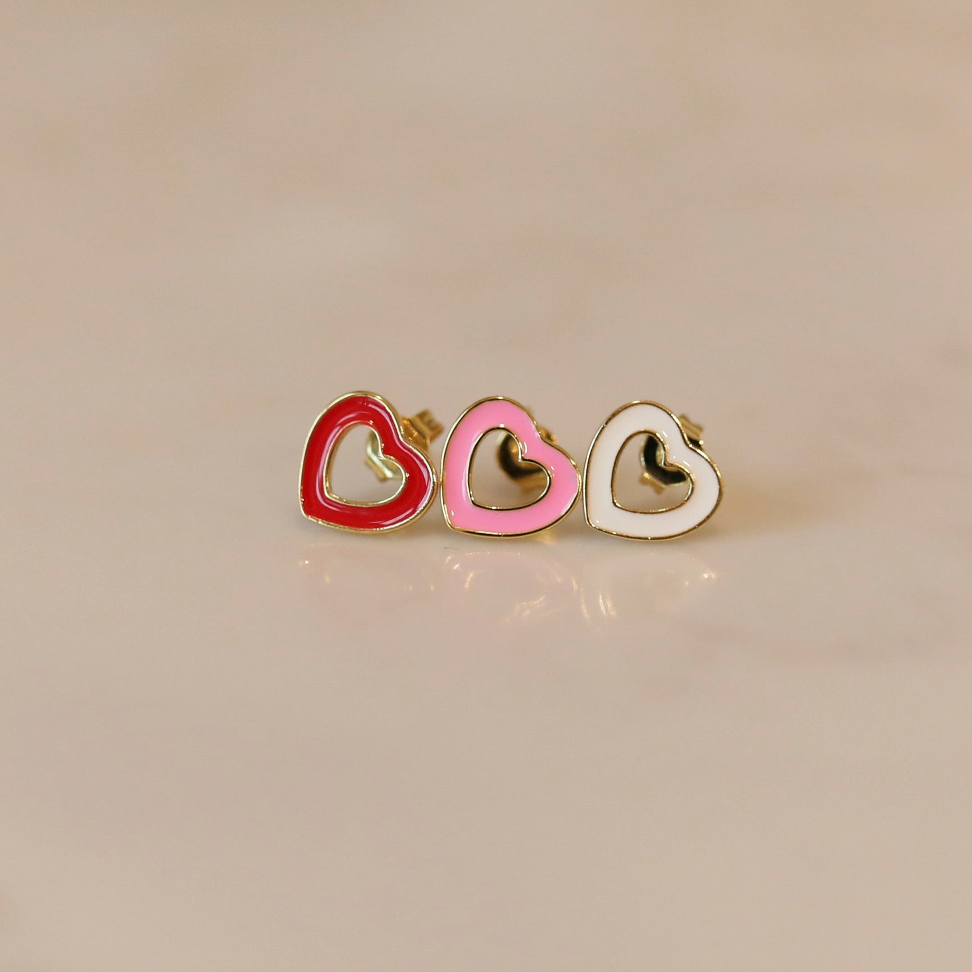 Hollow Heart Studs