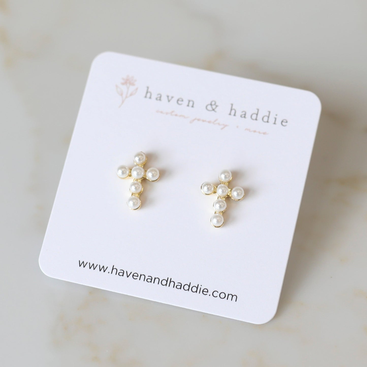 Pearl Cross Studs