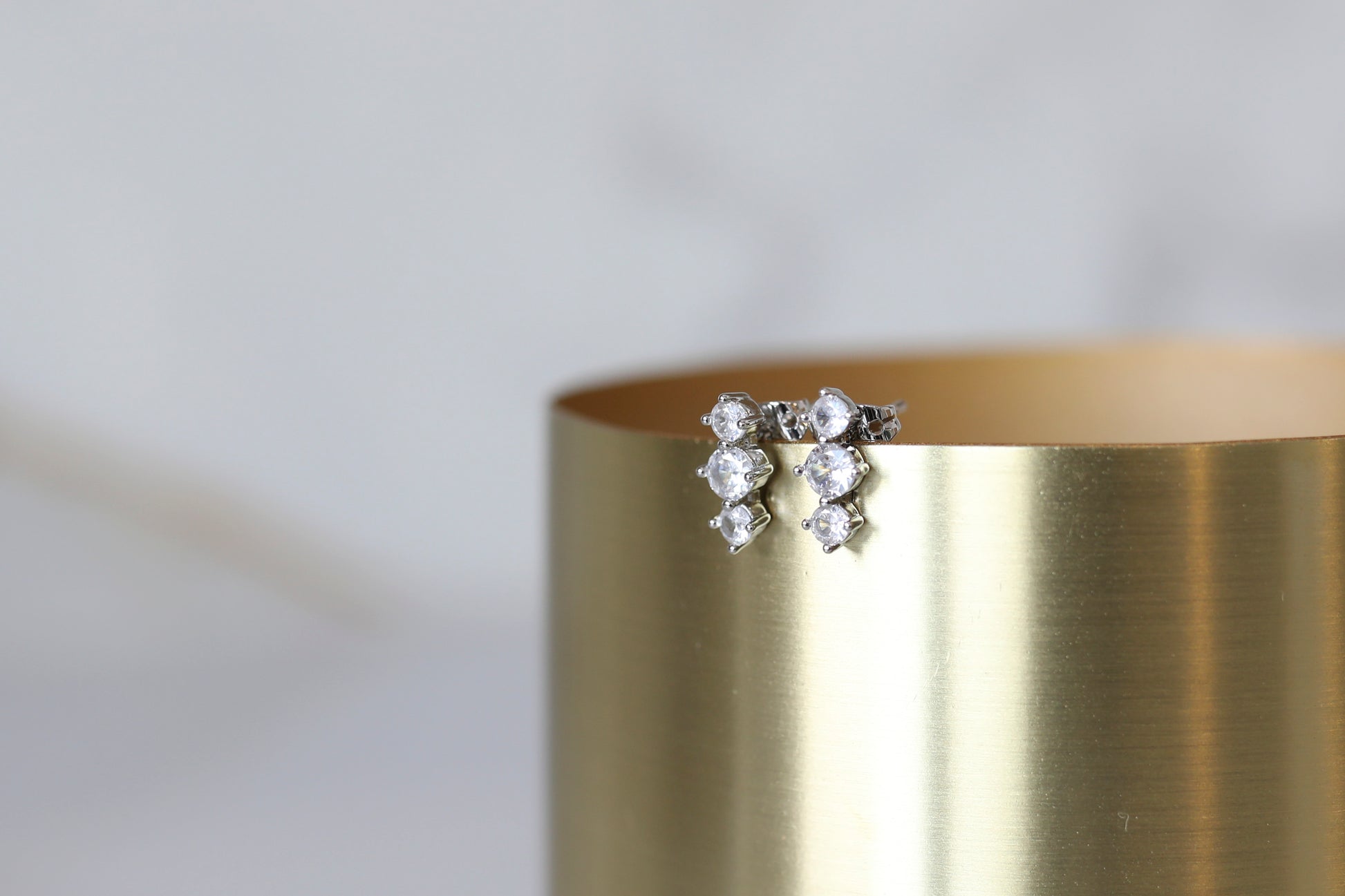 Triple CZ Stud in Silver