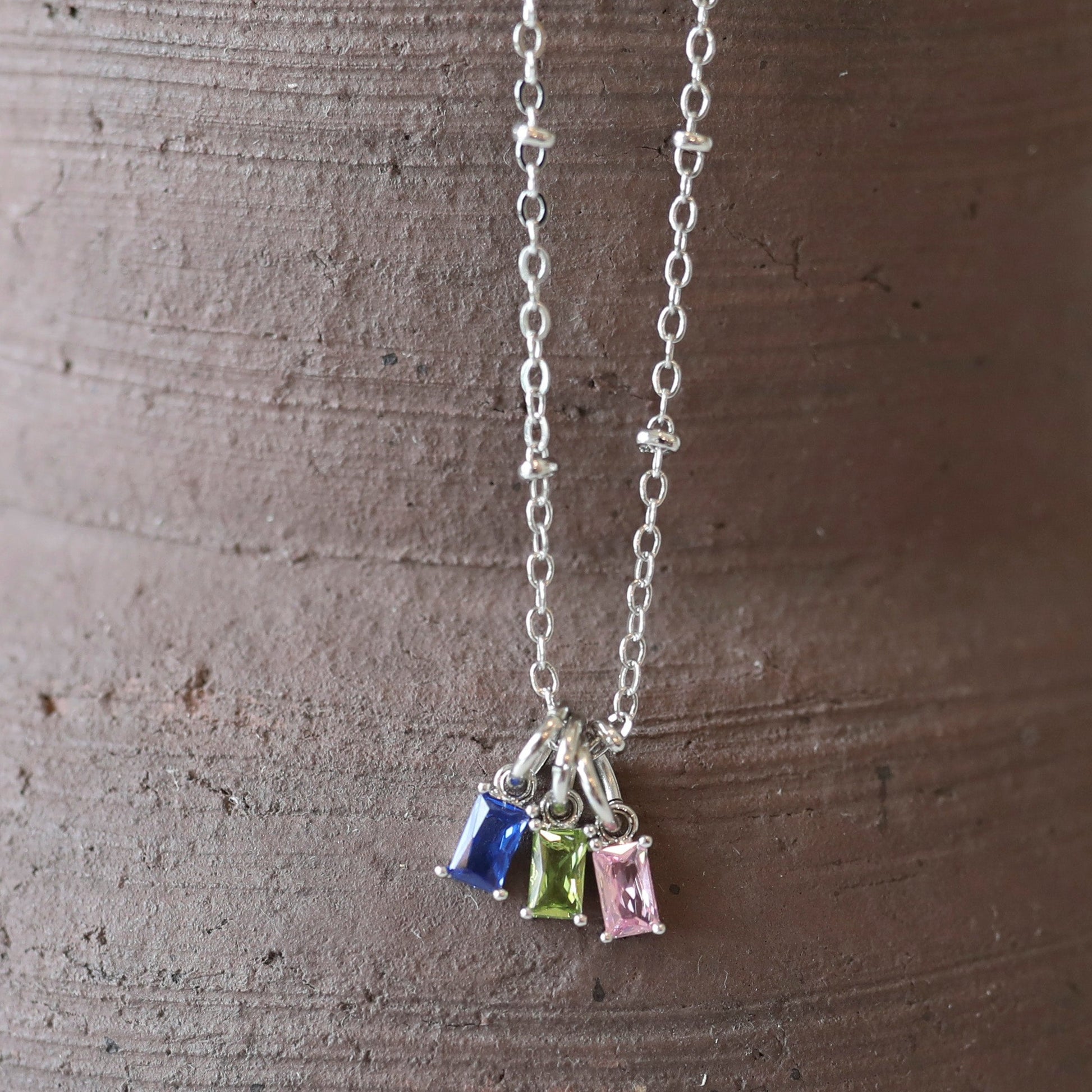 Silver Edition Family Charm Necklace - Three Charms