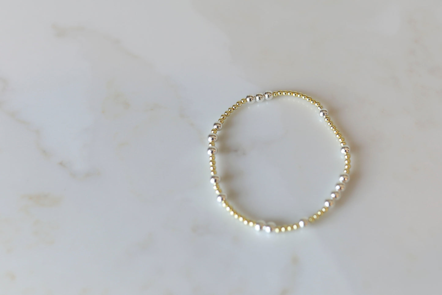 Everyday Stack Bracelets with Gold and Silver Hematite beads mixed