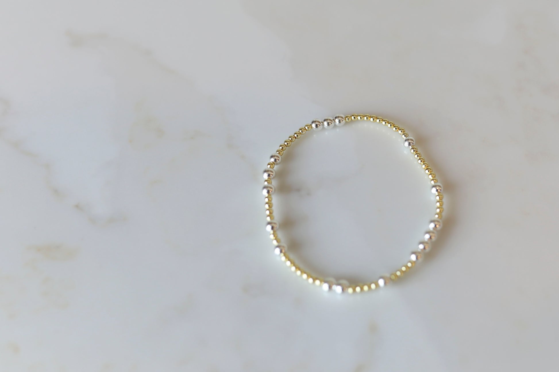 Everyday Stack Bracelets with Gold and Silver Hematite beads mixed