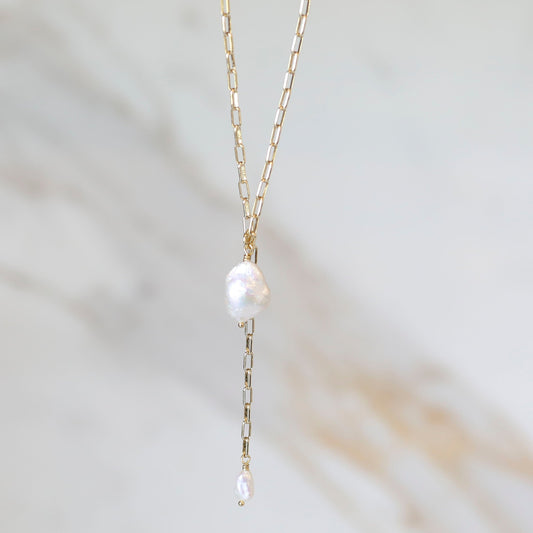 Hope Necklace with a Fresh Water Pearl