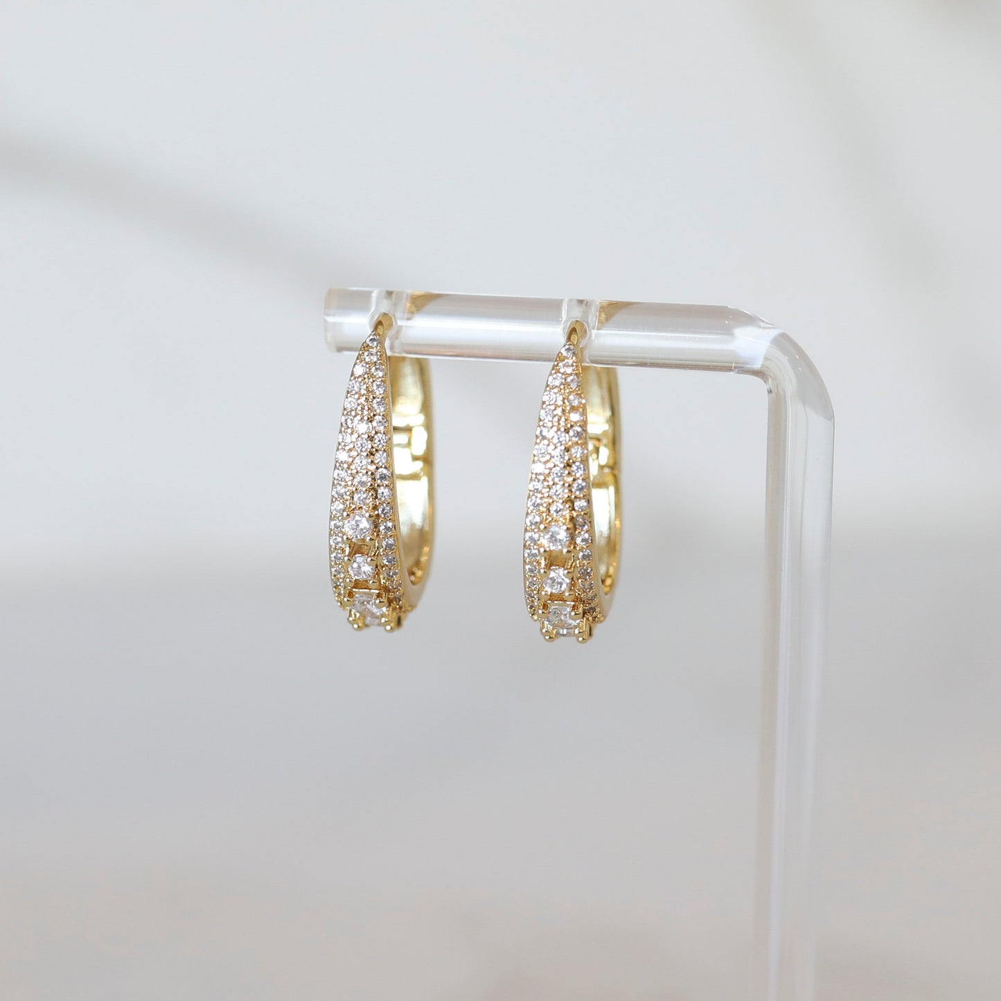 Oval Studded Hoops