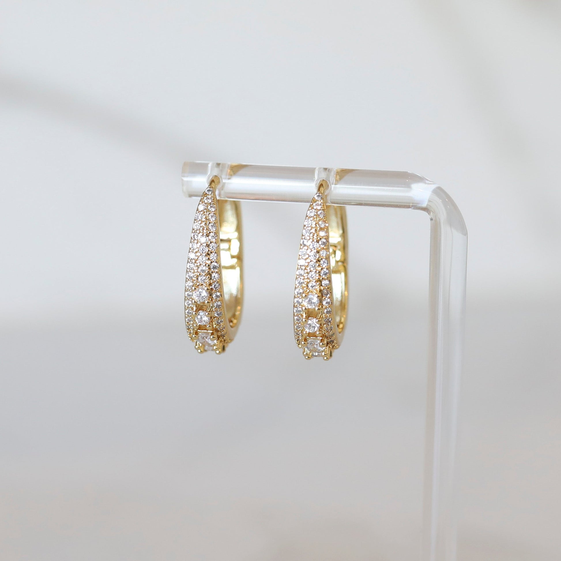 Oval Studded Hoops