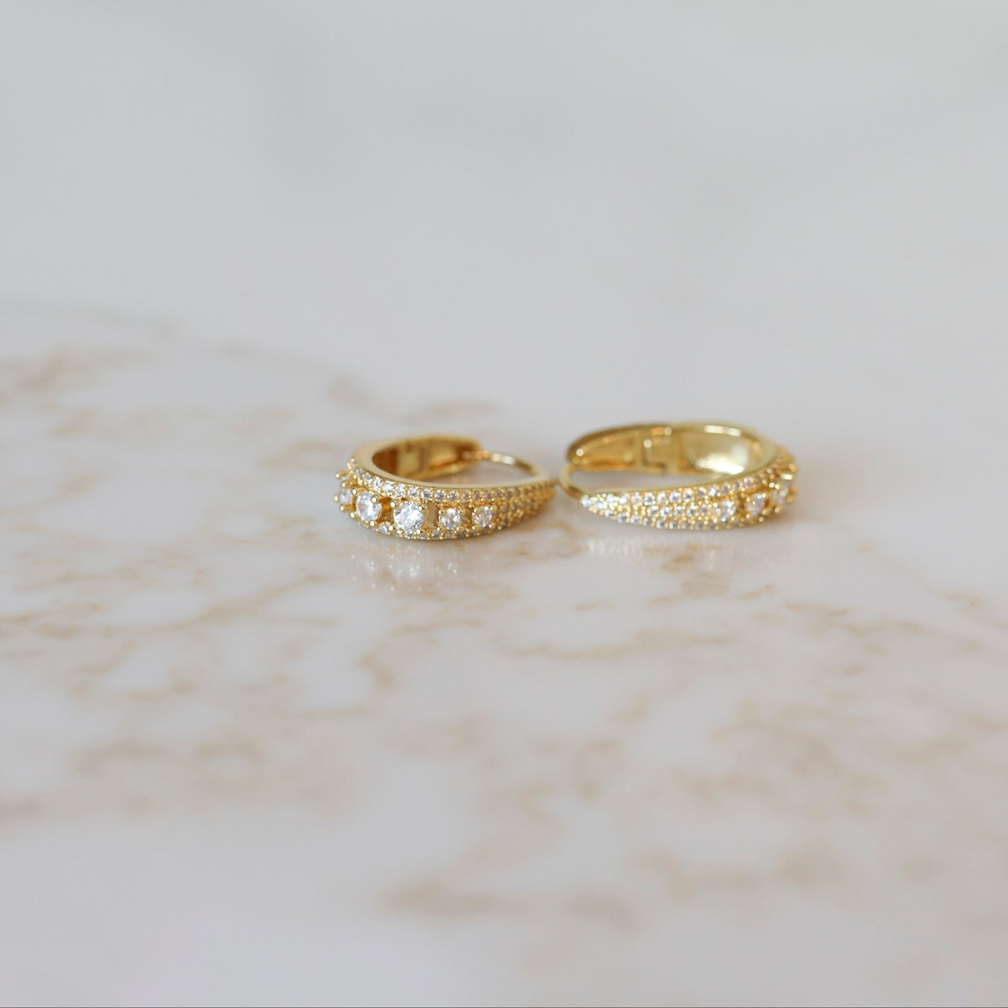 Oval Studded Hoops