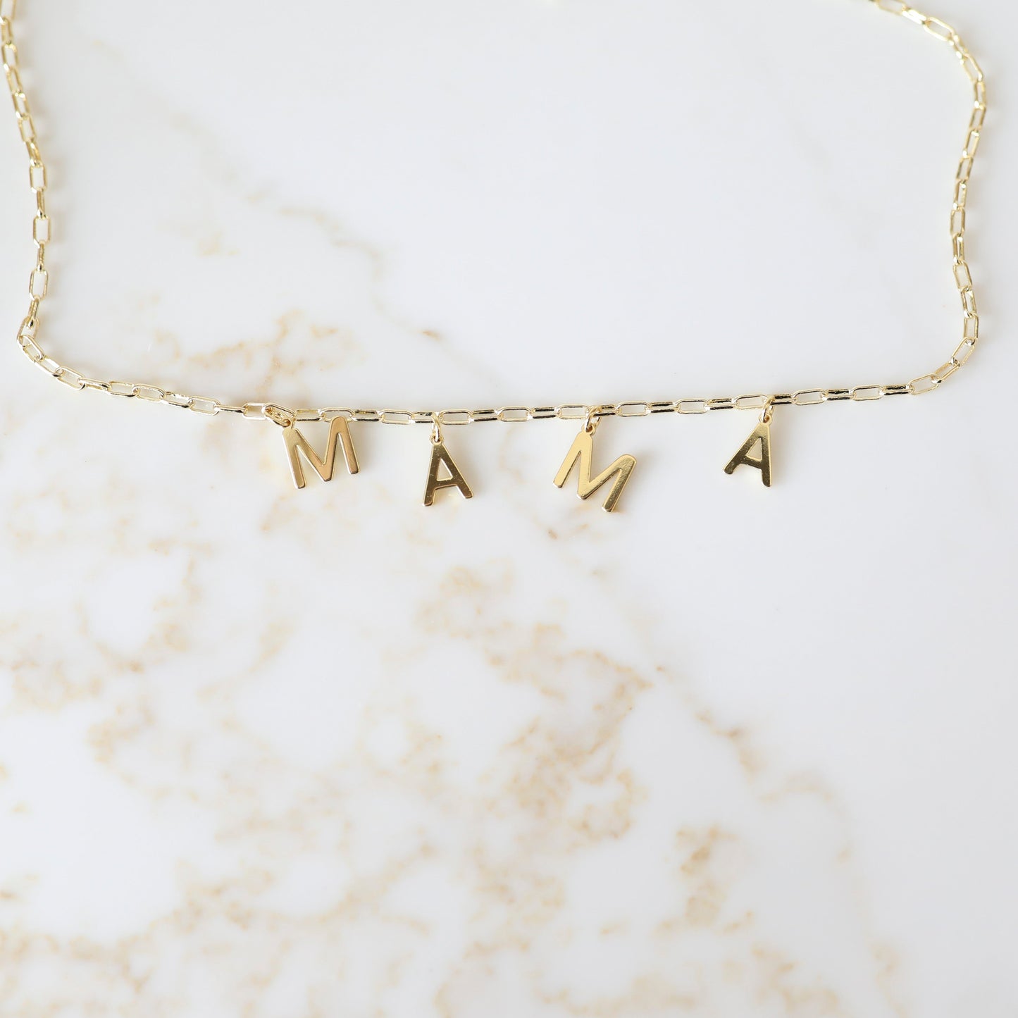 Mini Paperclip Initial Necklace