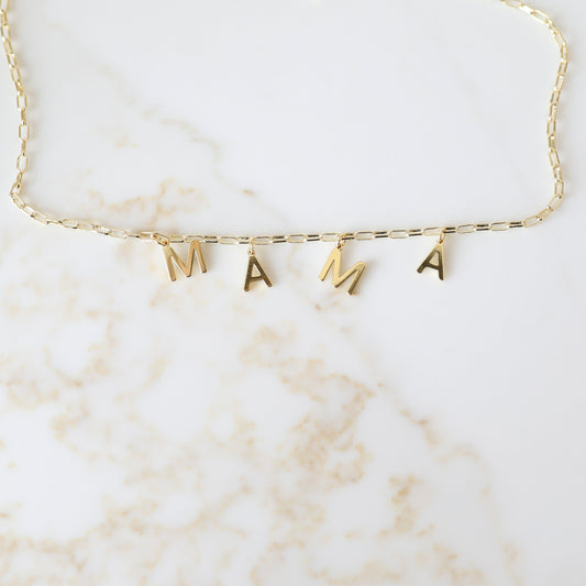 Mini Paperclip Initial Necklace