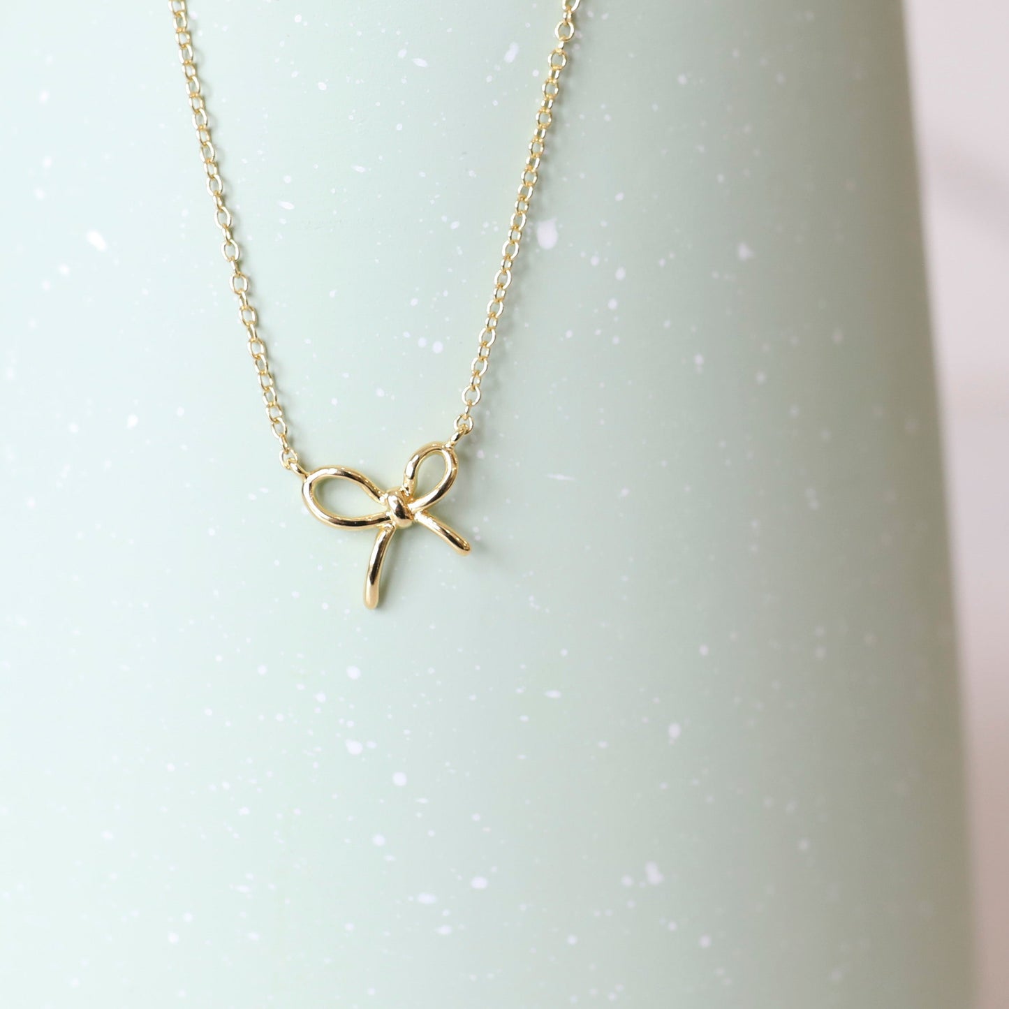Mini Bow Necklace in Gold