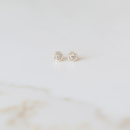 Flower Halo Studs