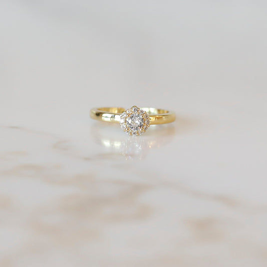 Thin Gold Stacking Ring - Halo