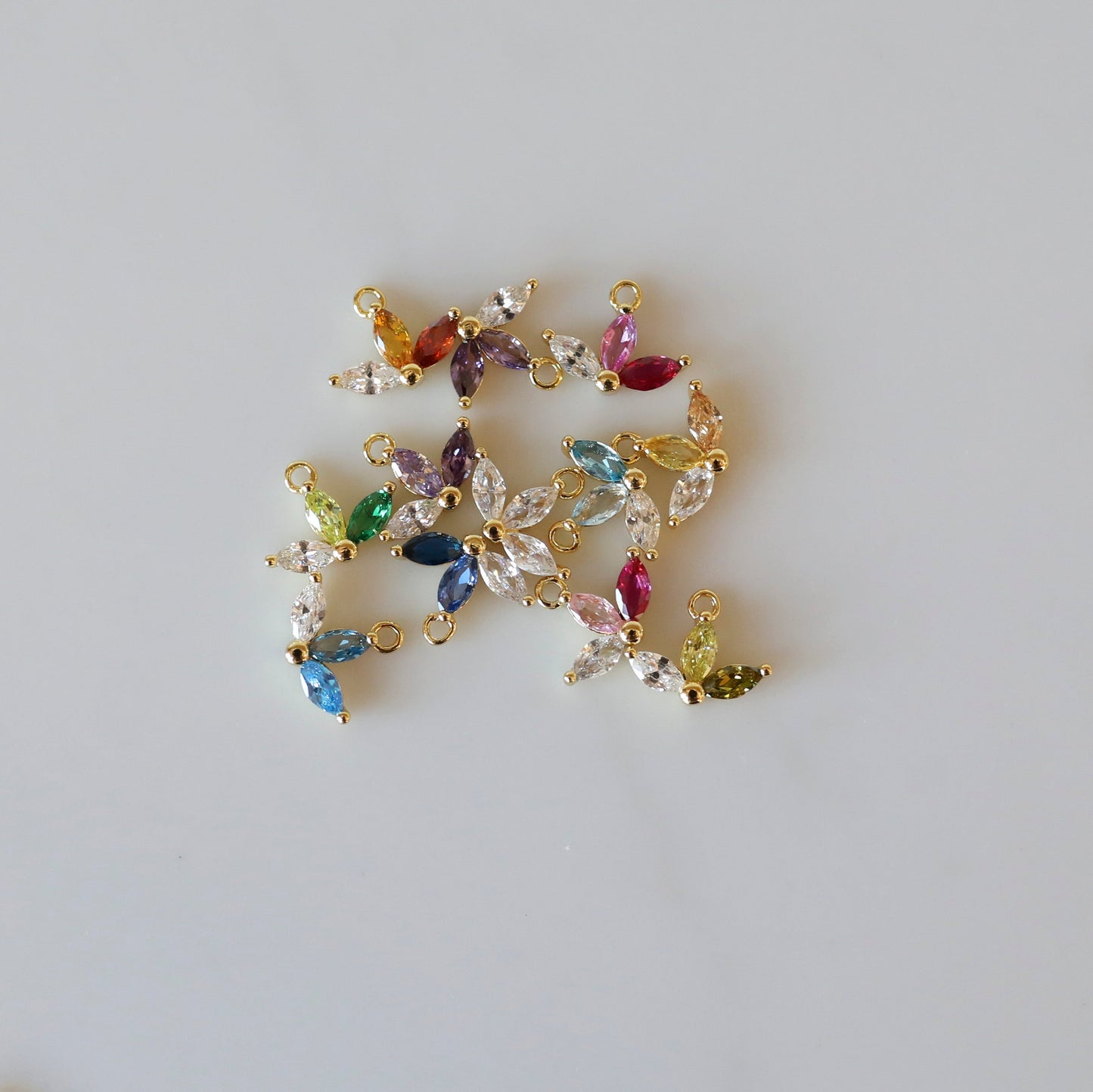 Birthstone Fan Necklace + Birthstone Huggie Hoops Bundle