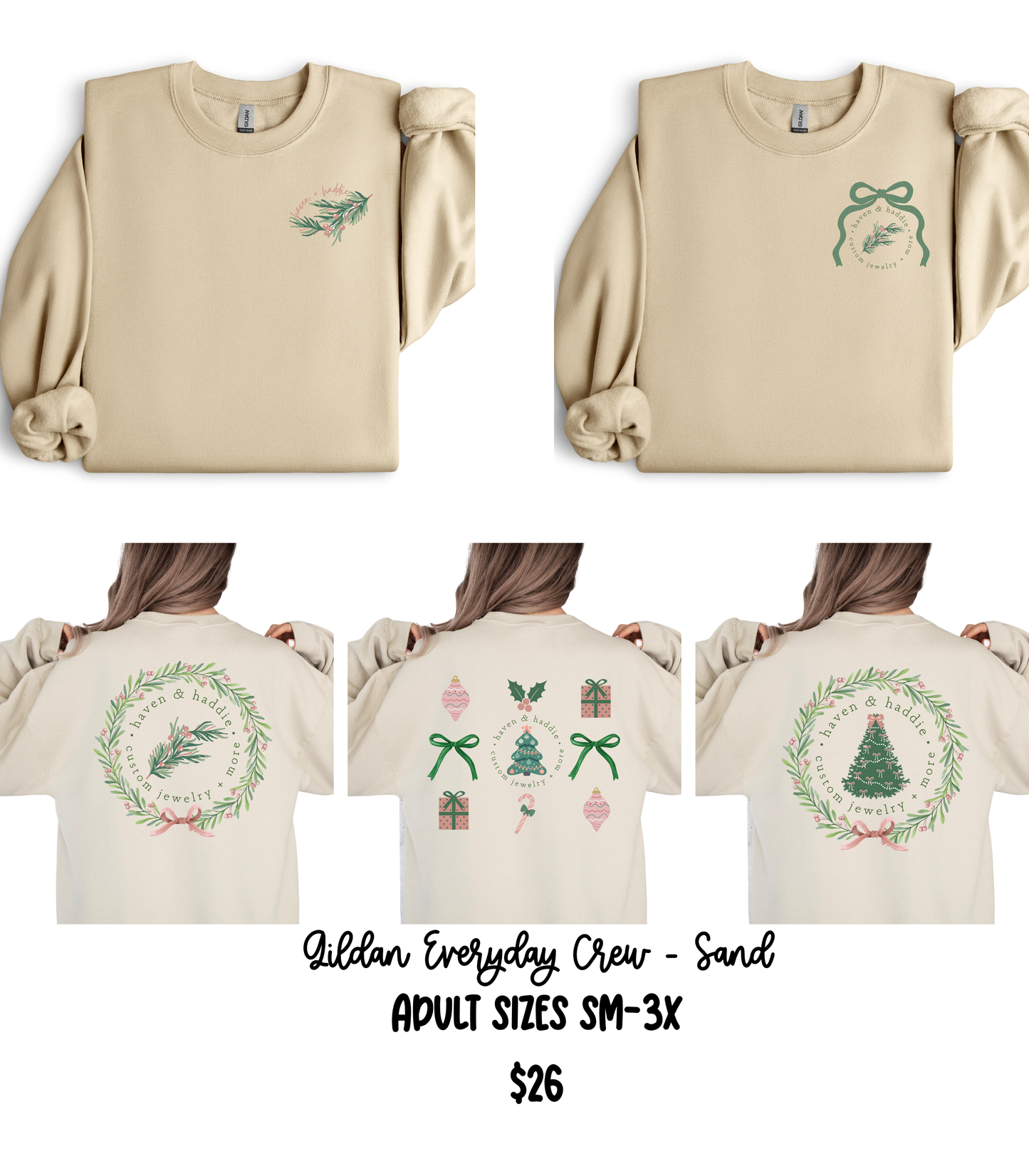 Holiday Sweatshirt- Sand