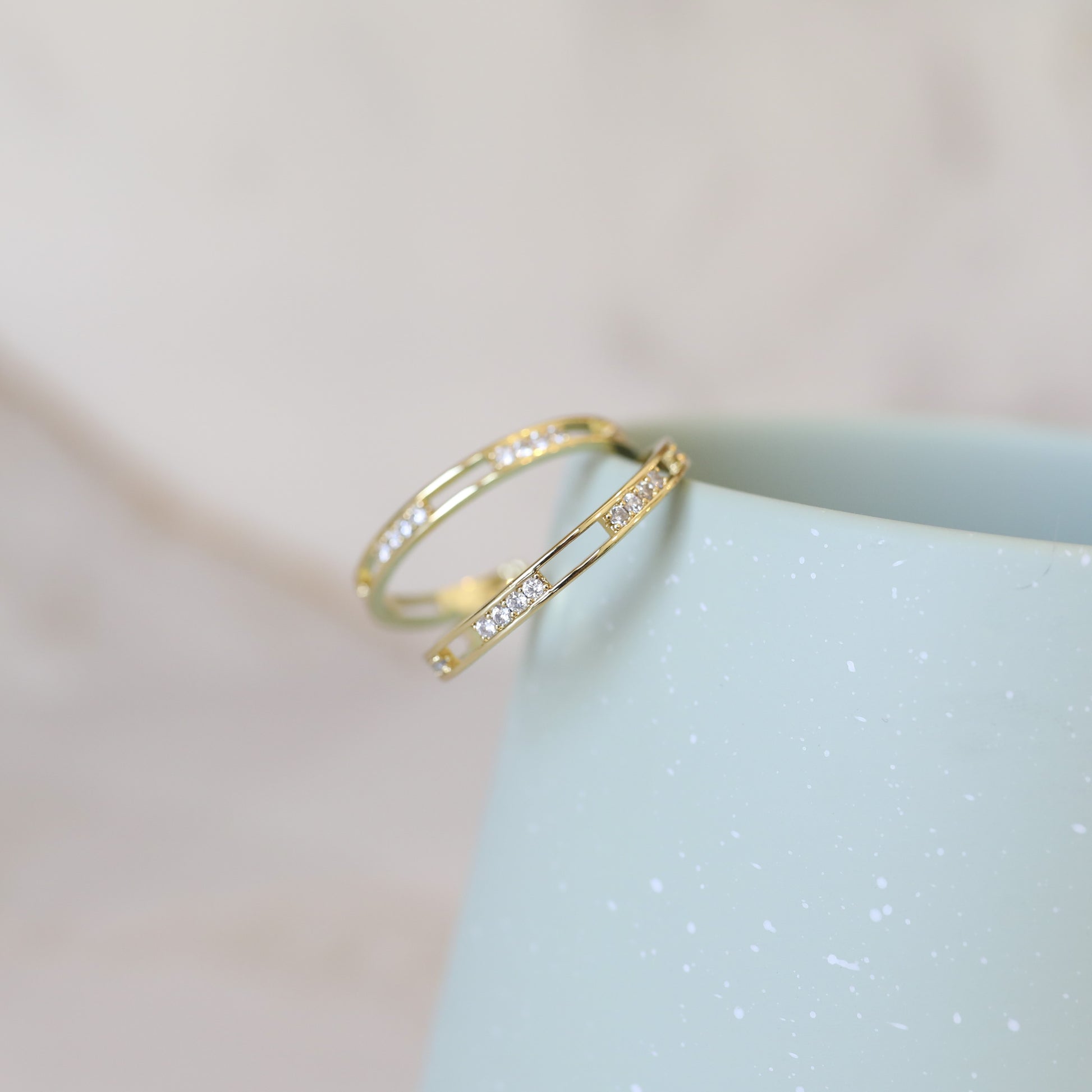 Open Cubic Zirconia Hoop Earrings