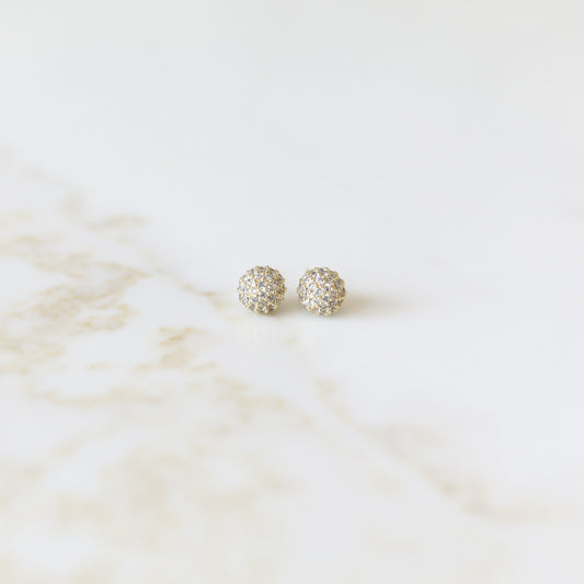 Pave Sphere Stud | Cubic Zirconia