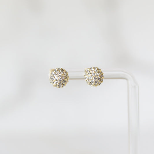 Pave Sphere Stud | Cubic Zirconia