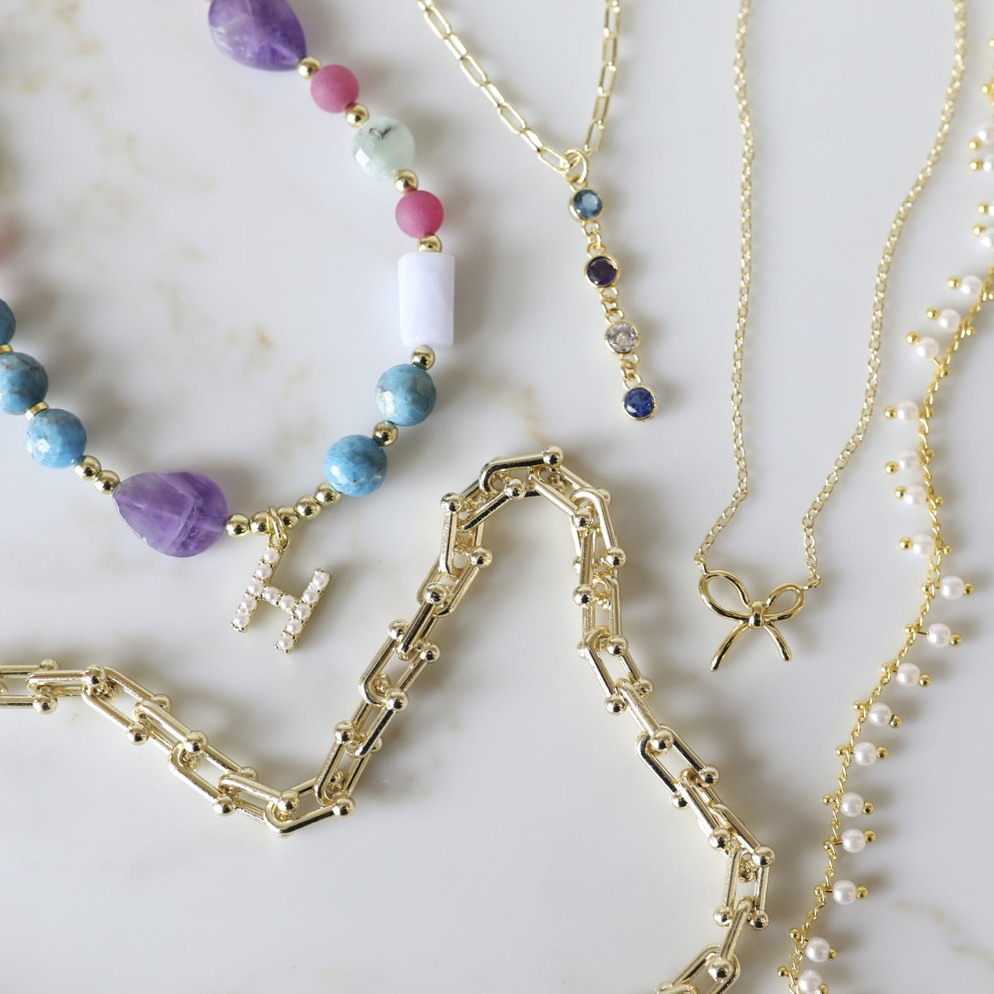 Mini Birthstone Drop Necklace