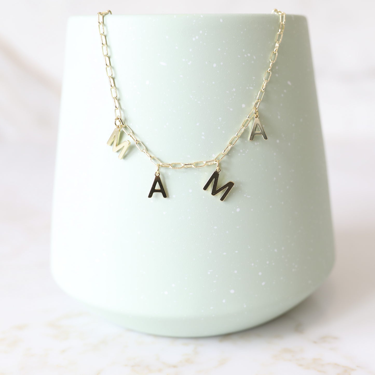 Mini Paperclip Initial Necklace
