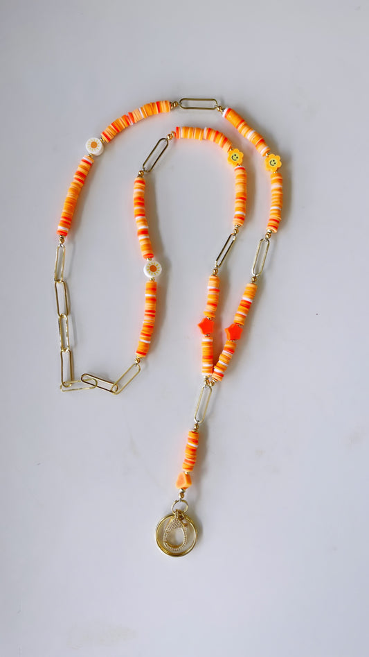 Heshi Beaded Teacher Lanyard with Gold Chain Links