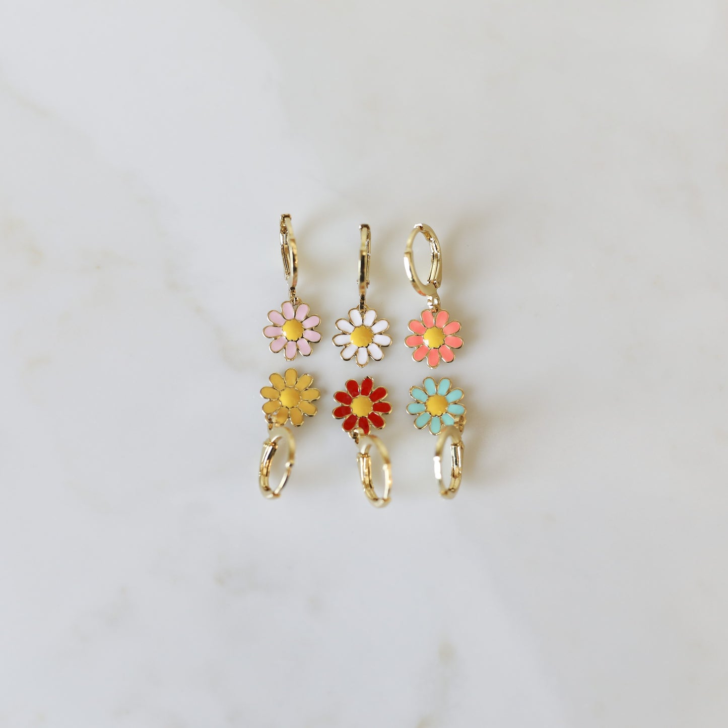 Mini Daisy Hoops | Enamel