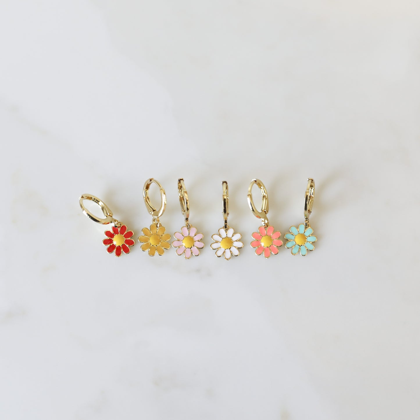 Mini Daisy Hoops | Enamel