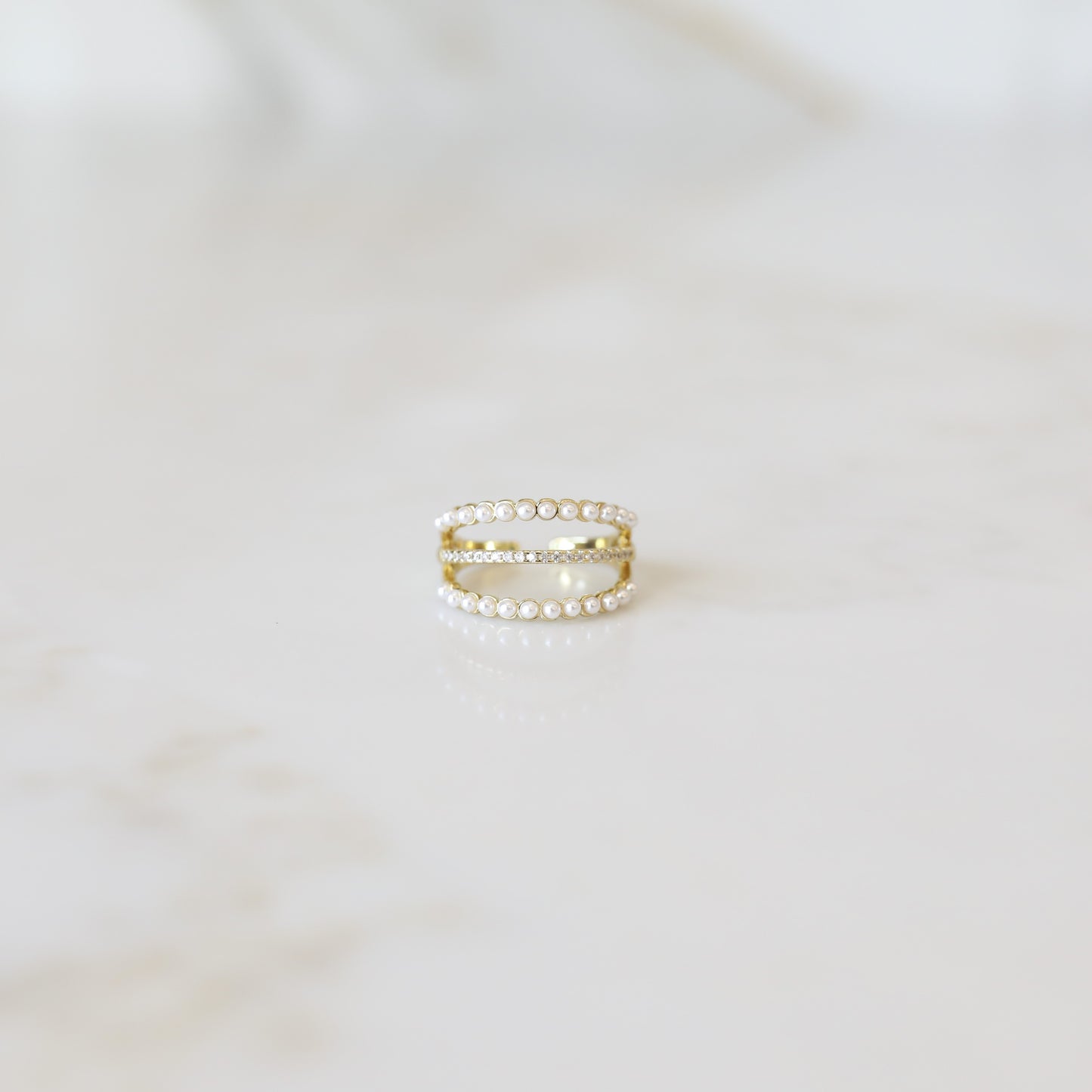 Stacked Pearl Ring