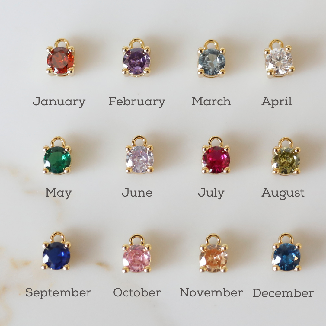 Round Birthstone Charms