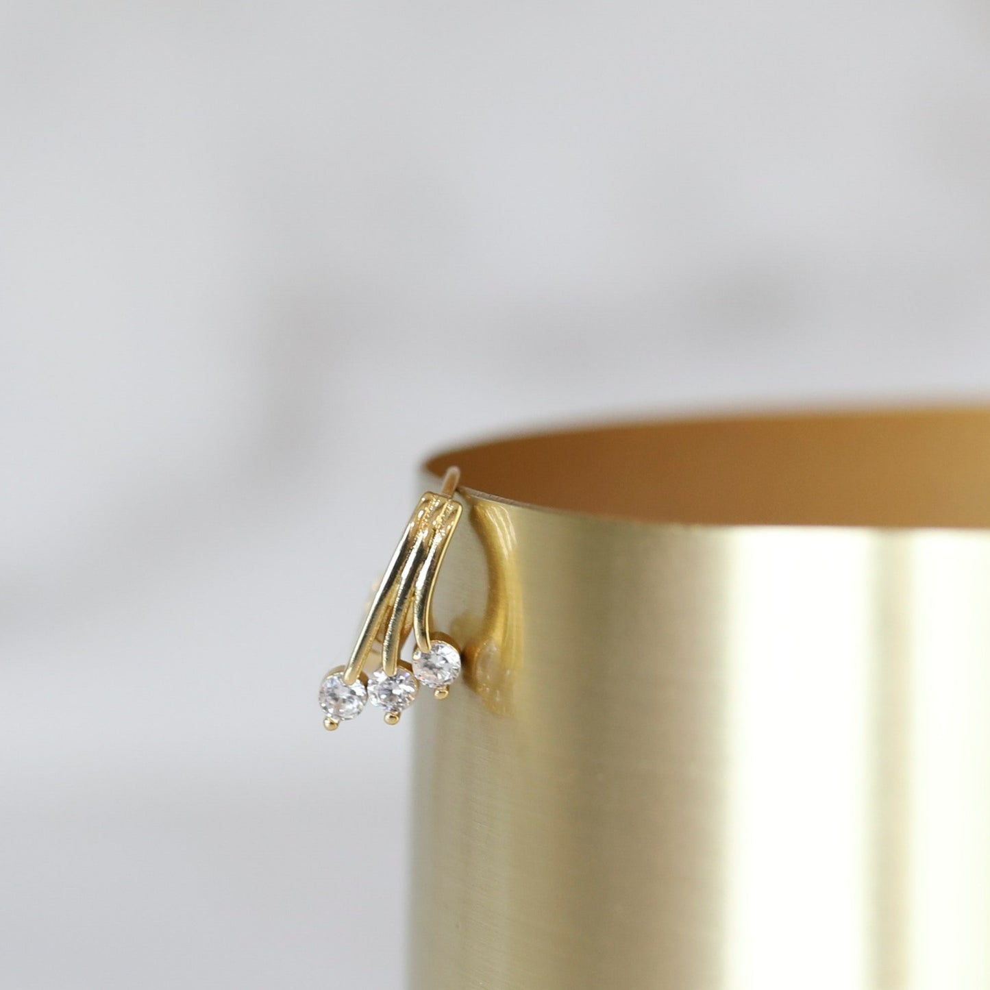 Wave CZ Hugie Hoop Earrings