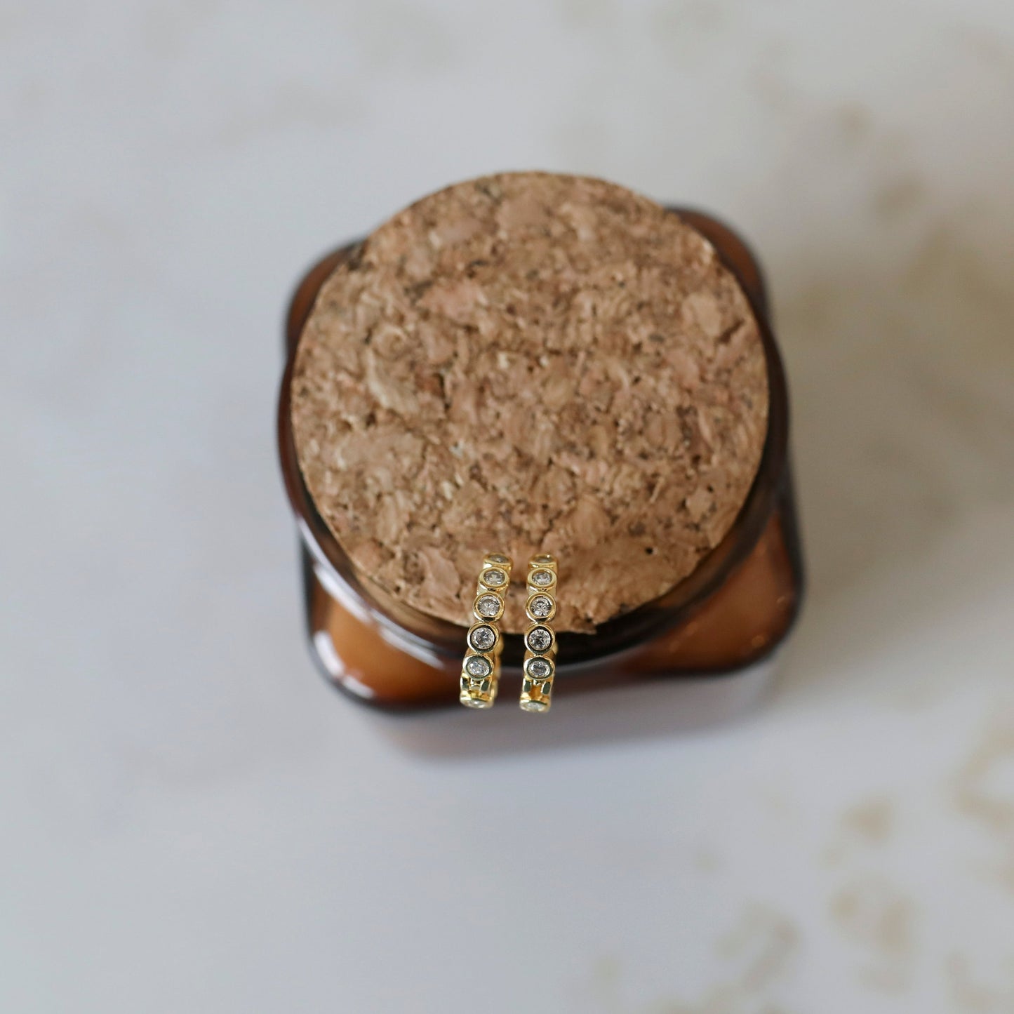 Mini Bezel Huggie Hoops