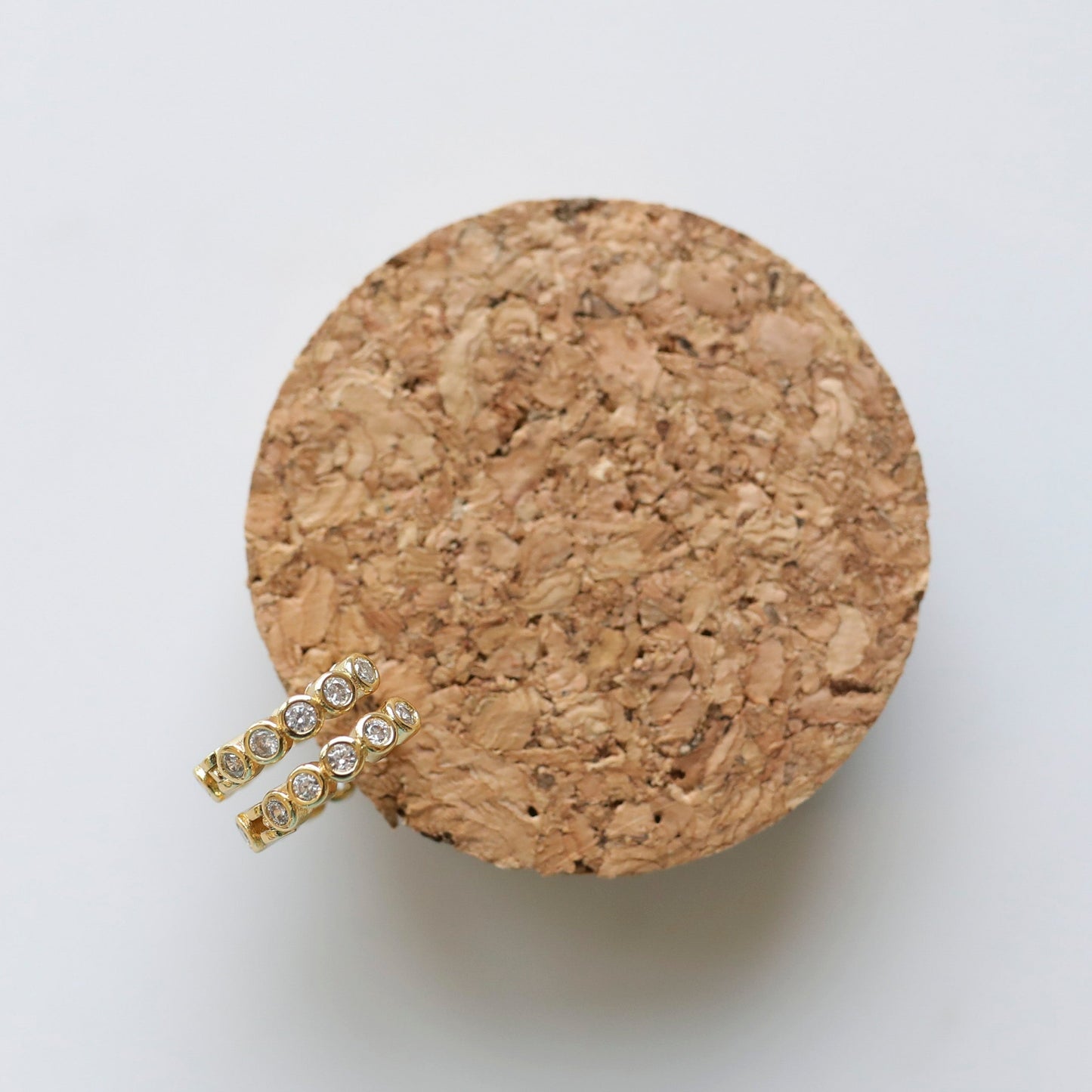 Mini Bezel Huggie Hoops