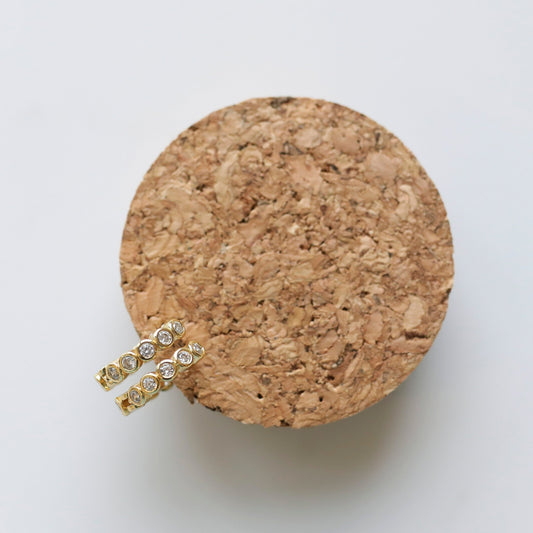 Mini Bezel Huggie Hoops